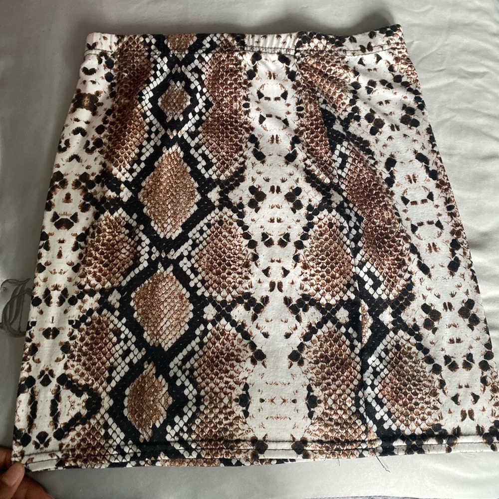 PrettyLittle Thing Snake Print Mini Skirt